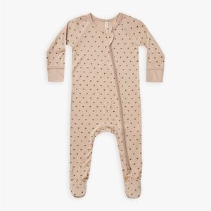 Quincy Mae Pink Heart Bamboo Footie Pajamas